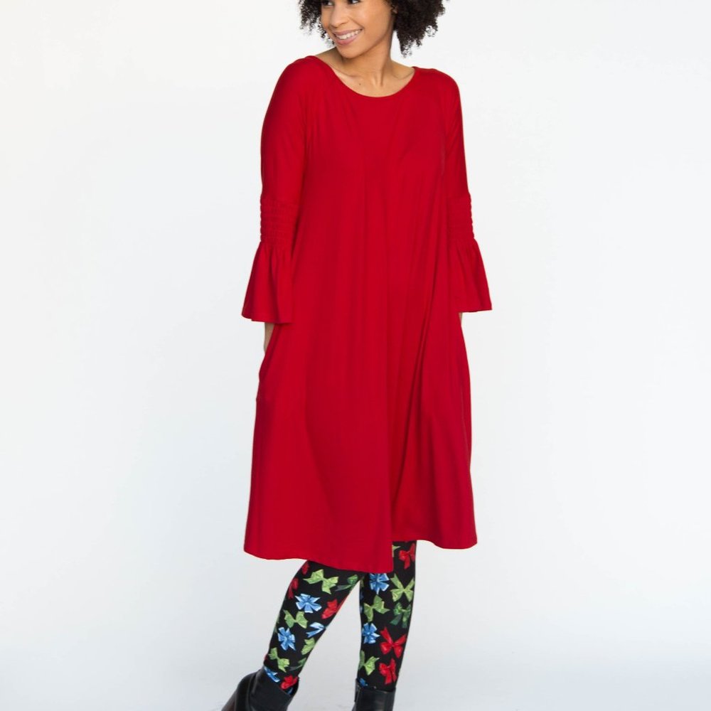 Agnes & Dora Cranberry Baby Suede Walker Dress